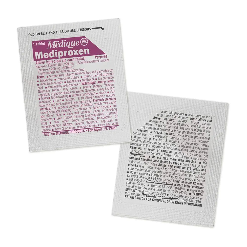 Medique @ Home Mediproxen Compare Active Ingredient to Aleve 50 x 1 (Child Resistant Packaging), White (73750) MediqueBuy Supplements Australia