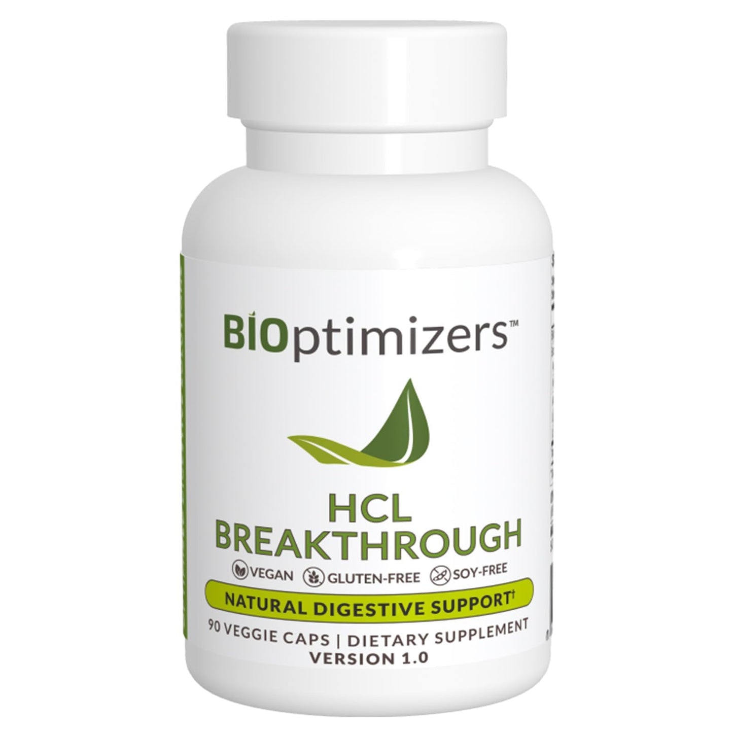 BIOptimizers HCL Breakthrough - Betaine Hydrochloride Enzymes Supplement - Assists with Protein Breakdown and Absorption - Helps Gas and Heartburn Relief