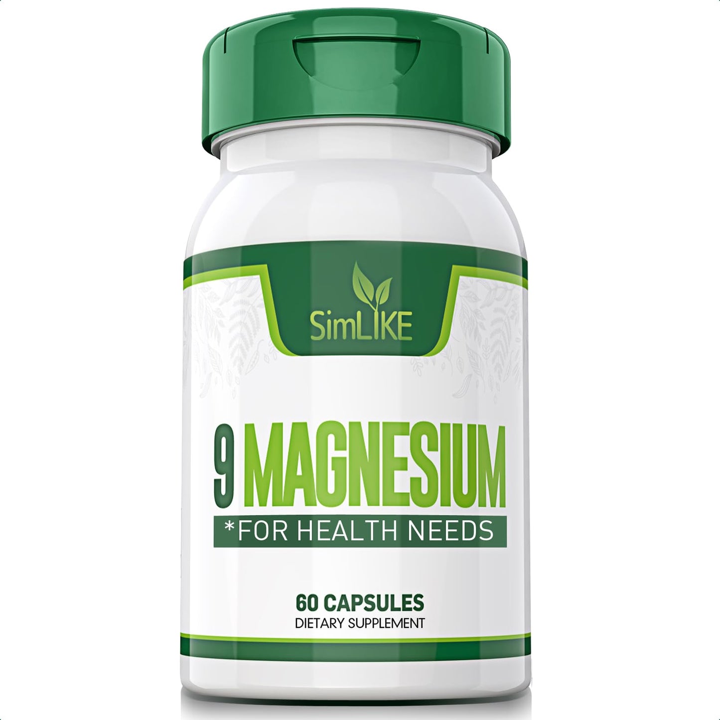 Magnesium Supplement with 9 Forms of High Absorption Magnesium Glycinate, L-threonate, Citrate, Malate and More for Muscle, Brain Support, Non-GMO, Gluten & Soy Free, 60 Capsules Simlike buy supplements Au