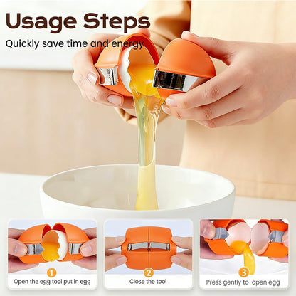 New Egg Shell Opener Egg Cracker Tool Stainless Steel, Multifunctional Egg Shell Opener for Raw Or Hard-Boiled Eggs, Kitchen Gadget for Cooking Baking (Orange Red) CLRZOLBuy Supplements Australia