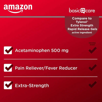 Amazon Basic Care Rapid Release Acetaminophen Caplets 500 mg, Extra Strength Pain Reliever and Fever Reducer for Headache, Backache, Menstrual Pain, Arthritis Pain, 400 Count Amazon Basic CareBuy Supplements Australia