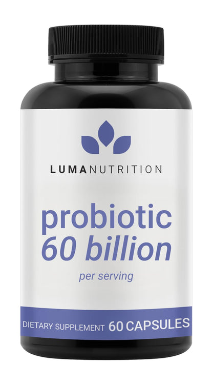 Luma Nutrition Probiotics 60 Billion CFU Per Serving with Prebiotics - Probiotics for Women and Men - Formulated for Digestive Enzyme Health
