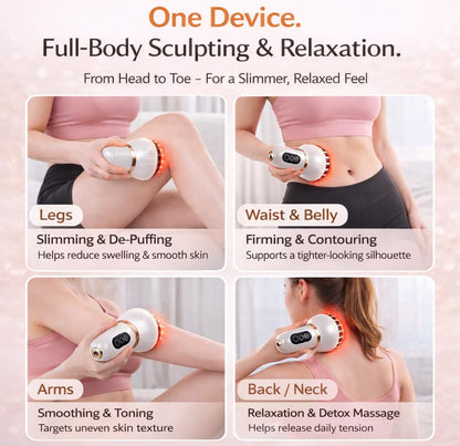 Lymphatic Drainage Massager for At-Home Body Care, Sculpting Massage Tool for Legs, Arms, Belly & Back, Helps Reduce Stretch Marks & Cellulite, Smooth Skin & Relax Muscles with Heat, Vibration & Light Nexa Haven buy supplements Au