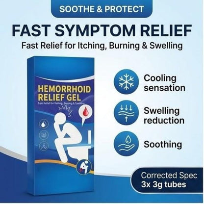 Hemorrhoid Relief Gel with 3 Disposable Applicators - Fast Soothing Cream for Itching & Swelling - Internal & External Treatment (Pack of 3) Aus HealthcareBuy Supplements Australia