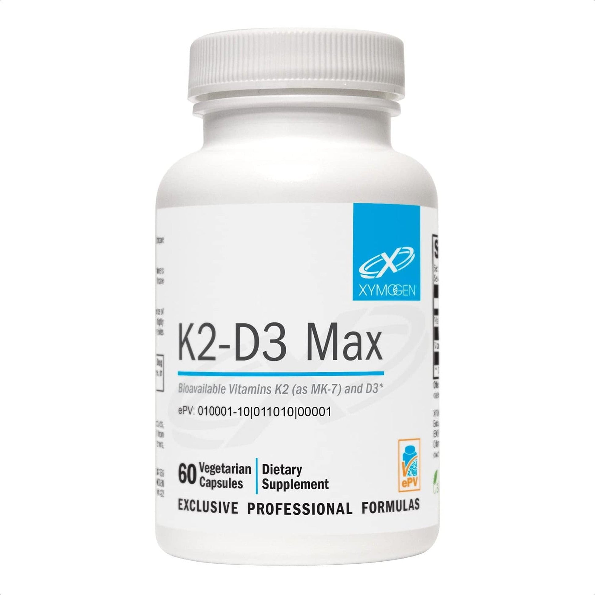 XYMOGEN K2-D3 Max - Vitamin D3 K2 Supplement for Bone & Immune Support* - High-Strength K2 MK-7 - Non-GMO, Gluten-Free, Vegetarian - 60 Capsules XYMOGEN buy supplements Au