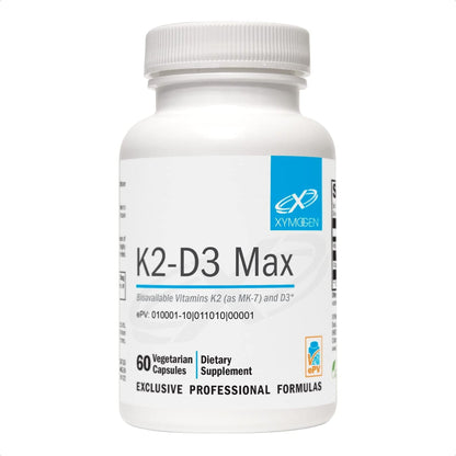 XYMOGEN K2-D3 Max - Vitamin D3 K2 Supplement for Bone & Immune Support* - High-Strength K2 MK-7 - Non-GMO, Gluten-Free, Vegetarian - 60 Capsules XYMOGEN buy supplements Au
