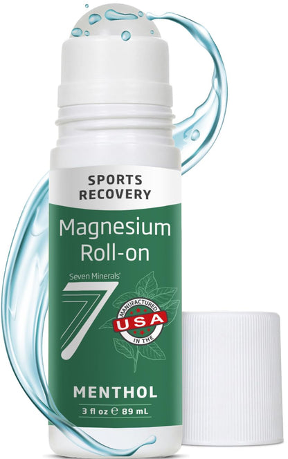 Seven Minerals Magnesium Roll On Stick with Menthol for Pain Relief - Cooling Magnesium Oil for Sports Recovery, Sore Muscles, Backache - Fast Acting - All Natural Alternative, 3 Fl Oz Seven MineralsBuy Supplements Australia