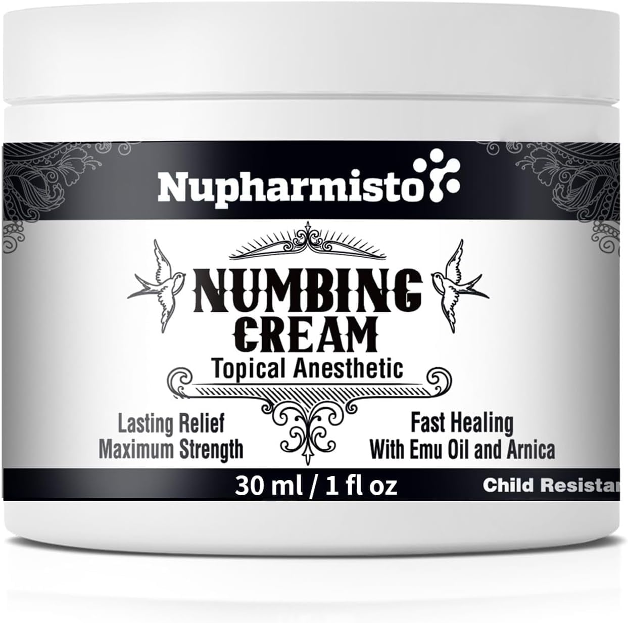 Nupharmisto Numbing Cream Maximum Strength : Long Lasting Numbing Cream with 5X Numbing - Emu Oil and Arnica 30 ml / 1 fl oz NupharmistoBuy Supplements Australia