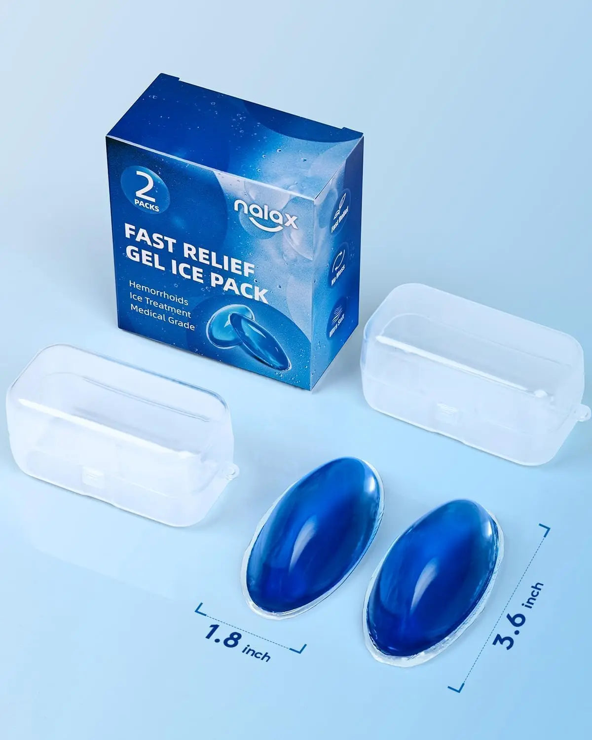 nalax Hemorrhoid Ice Pack 2 Pack – Ultra-Soft Reusable Cooling Gel Pads for Fast Relief, FSA-HSA Eligible Cold Therapy for Hemorrhoid Sufferers & Postpartum Moms, Includes 2 Storage Cases nalaxBuy Supplements Australia
