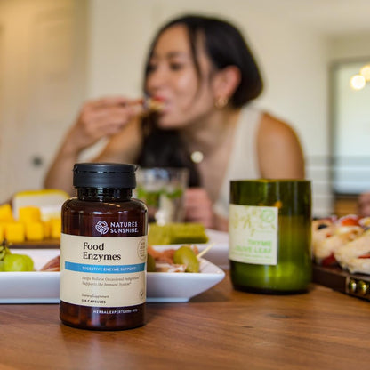 Nature's Sunshine Food Enzymes - Digestive Support with Prebiotics and Probiotics for Gut Health - Digestive Enzyme Supplement for Digestive Health