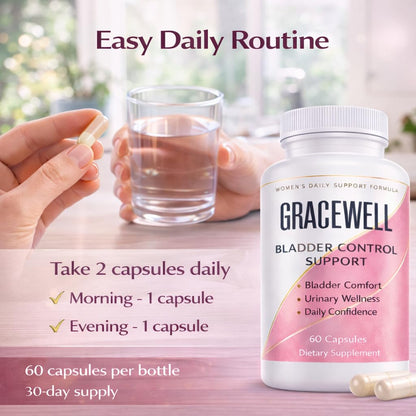 DXWXH Gracewell Bladder Wellness Supplement for Women & Men, Herbal Support with Asian Ginseng, Chinese Yam, Chinese Peony, Urinary Tract Health Formula, 60 Capsules (1) DXWXH buy supplements Au