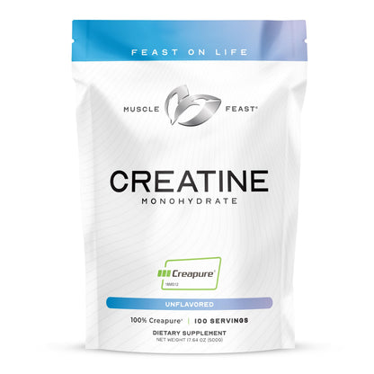 Muscle Feast Creapure Creatine Monohydrate Powder, Vegan Keto Friendly Gluten-Free, Mass Gainer, Muscle Recovery Supplement and Trusted Creatine for Muscle Growth,