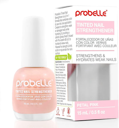 Probelle Tinted Nail Strengthener, Colored Nail Strengthening Treatment, Nail Growth and Repair, Stops Peeling, Splits, Chips, Cracks,