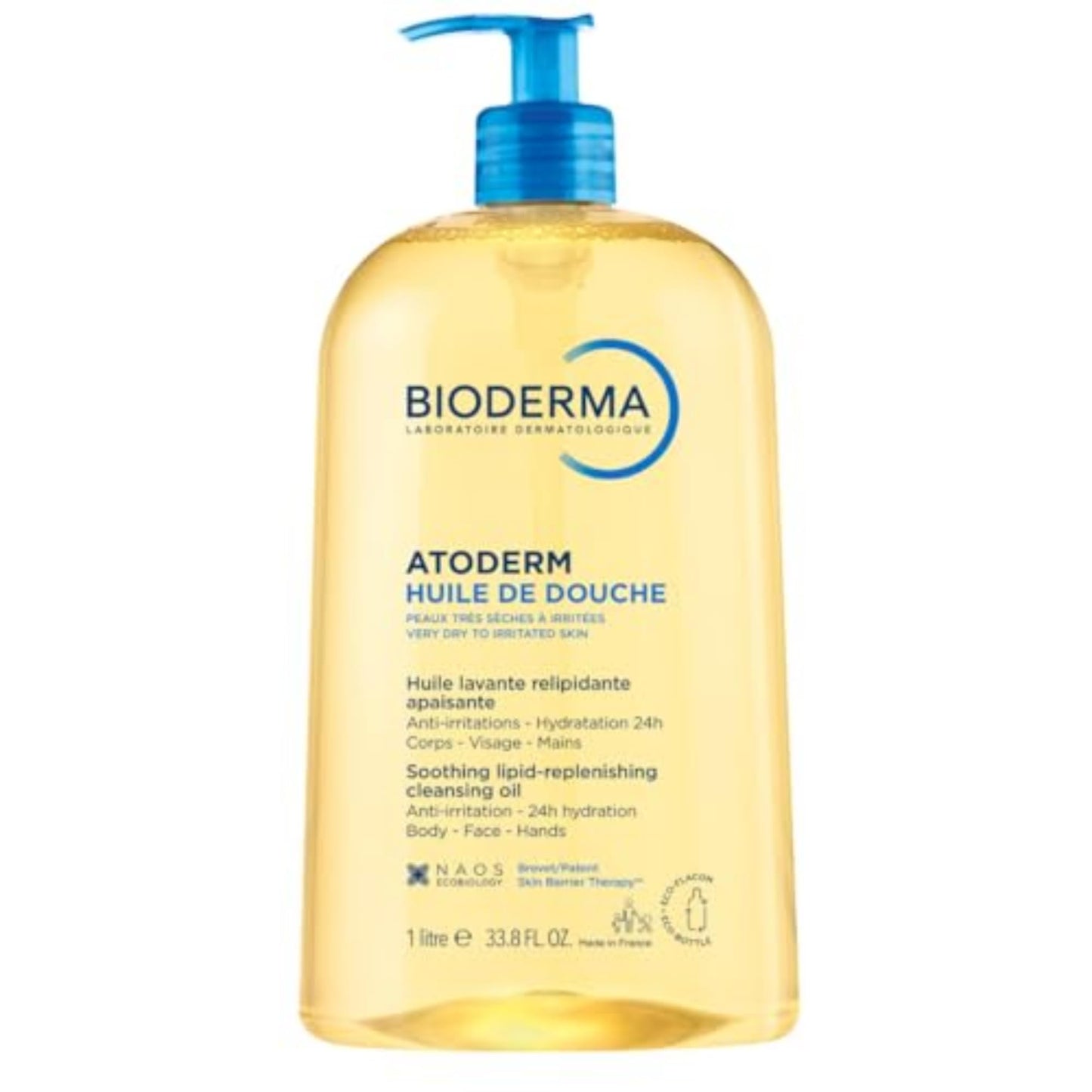 Bioderma Atoderm Shower Oil, Cleansing Oil For Face & Body, Nourishing Cleansing Oil For Dry to Atopic Sensitive Skin
