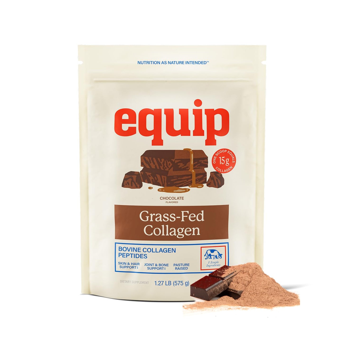 Equip Foods Grass Fed Collagen Powder | Hydrolyzed Bovine Collagen Peptides with Amino Acids | Prime Beef Collagen for Healthy Joints, Skin & Nails | Non-GMO, Paleo Friendly | 30 Servings, Chocolate Equip buy supplements Au