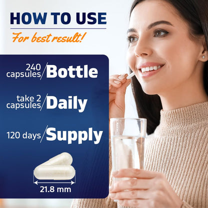 Vitamatic Alpha Lipoic Acid (ALA) 600mg Per Serving - 240 Vegetable Capsules - 120 Servings - Non-GMO & Gluten Free