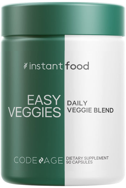 Codeage InstantFood Easy Veggies + Fast Fruits Bundle – Vegetable & Fruit Blend Capsule Supplement – Plant-Based Phytonutrient Formula – Vegan, Non-GMO – 180 Capsules CodeageBuy Supplements Australia
