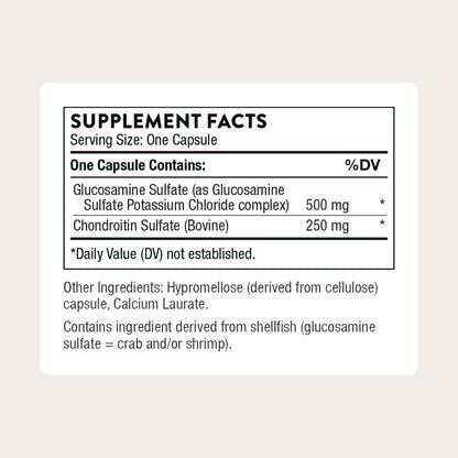 THORNE - Glucosamine & Chondroitin - Helps Maintain Healthy Joint Function & Mobility - Supports Normal Cartilage Formation* - Third-Party Certified - Gluten, Dairy & Soy-Free - 90 Capsules THORNE buy supplements Au
