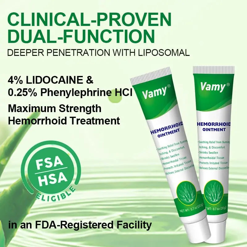 vamy Herbal Hemorrhoid Cream, Hemorrhoid Treatment and Hemorrhoids Cream with Lidocaine 4% and Phenylephrine HCI for Fast Relief of Pain, Swelling, Itching, Burning, Hemorrhoidal Treatment. 2 pc vamyBuy Supplements Australia
