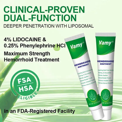 vamy Herbal Hemorrhoid Cream, Hemorrhoid Treatment and Hemorrhoids Cream with Lidocaine 4% and Phenylephrine HCI for Fast Relief of Pain, Swelling, Itching, Burning, Hemorrhoidal Treatment. 2 pc vamyBuy Supplements Australia