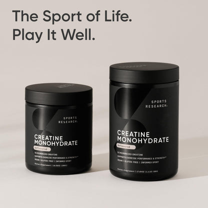 Sports Research Creatine Monohydrate - Gain Lean Muscle, Improve Performance and Strength and Support Workout Recovery* - 5 g Micronized Creatine - 17.64 oz Sports Research buy supplements Au