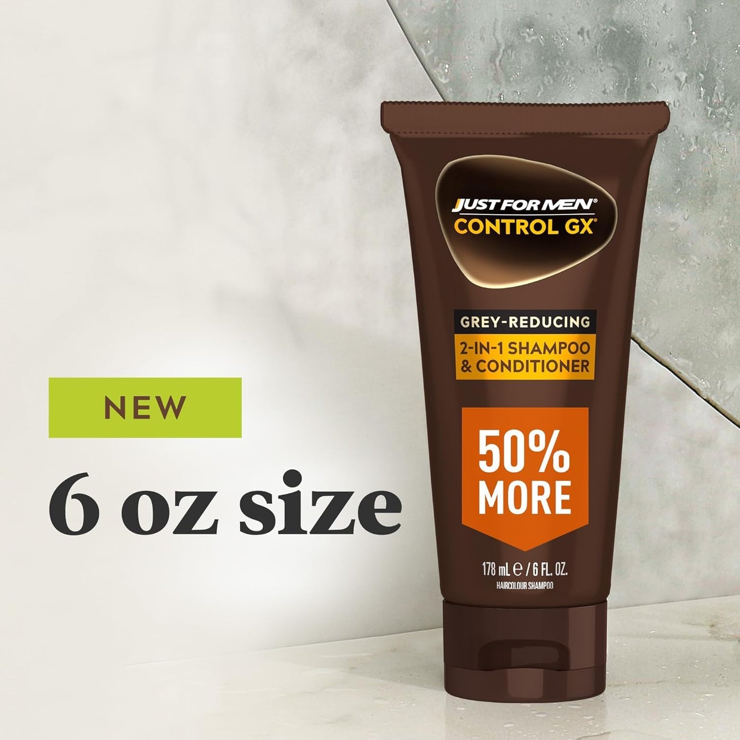 Just for Men Control GX Grey Reducing 2-in-1 Shampoo and Conditioner, Gradual Hair Color with Keratin for Stronger Thicker
