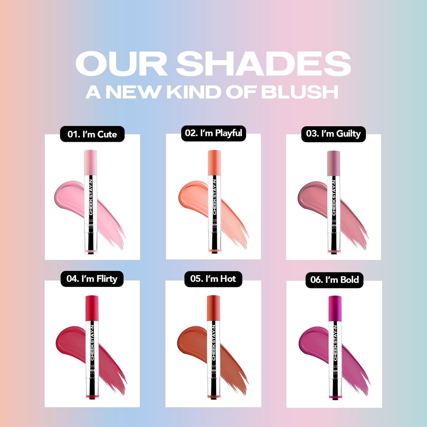 Sacheu Cheek STAY-N Liquid Blush for Cheeks — High Pigment, Buildable, Lightweight Cream Blush for Dewy & Radiant Flushed Cheeks — Long-lasting & Cruelty Free, I'm Guilty SacheuBuy Supplements Australia