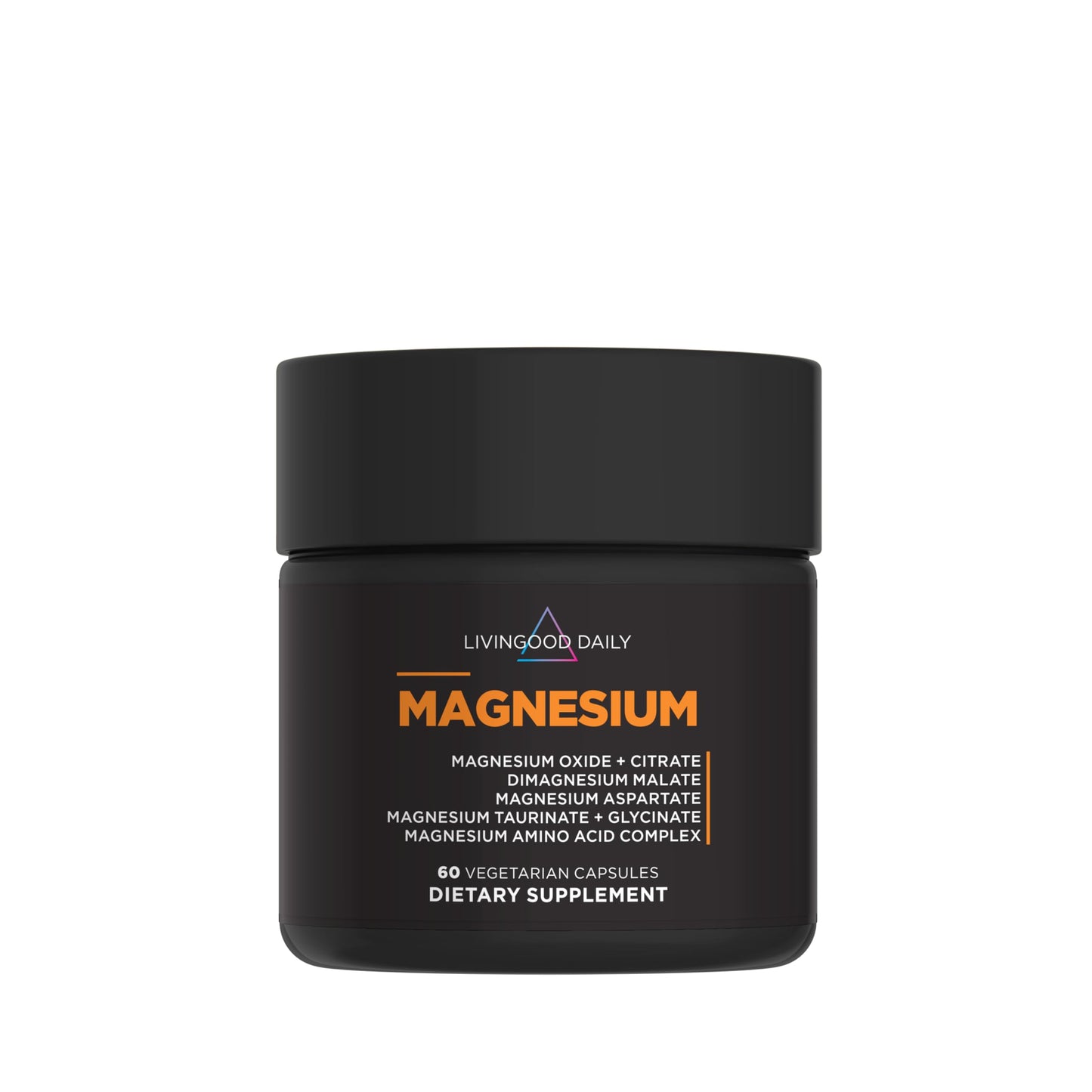 Livingood Daily Magnesium Supplement with Magnesium Glycinate, Citrate, Malate, Oxide, Aspartate, Amino Acid Complex and Chicory Root for Heart Health