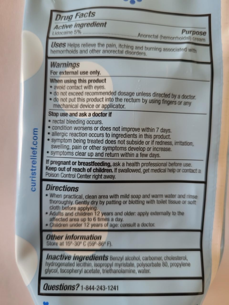 Curist 5% Lidocaine Numbing Cream - 6 oz (170 g) XL Tube - Soothing Numbing Cream for Temporary Discomfort, Itching, and Burning from Hemorrhoids Lidocaine 5% (1 Pack - 6 oz Tube)