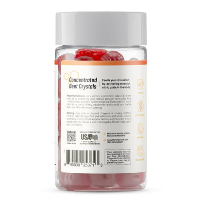 Snap Supplements Nitric Oxide Beet Root Gummies Supplement with Organic Beets - Energy & Circulation Support, 60 Sugar-Free Gummies (30 Servings, 1 Month Supply), Peach Snap Supplements buy supplements Au