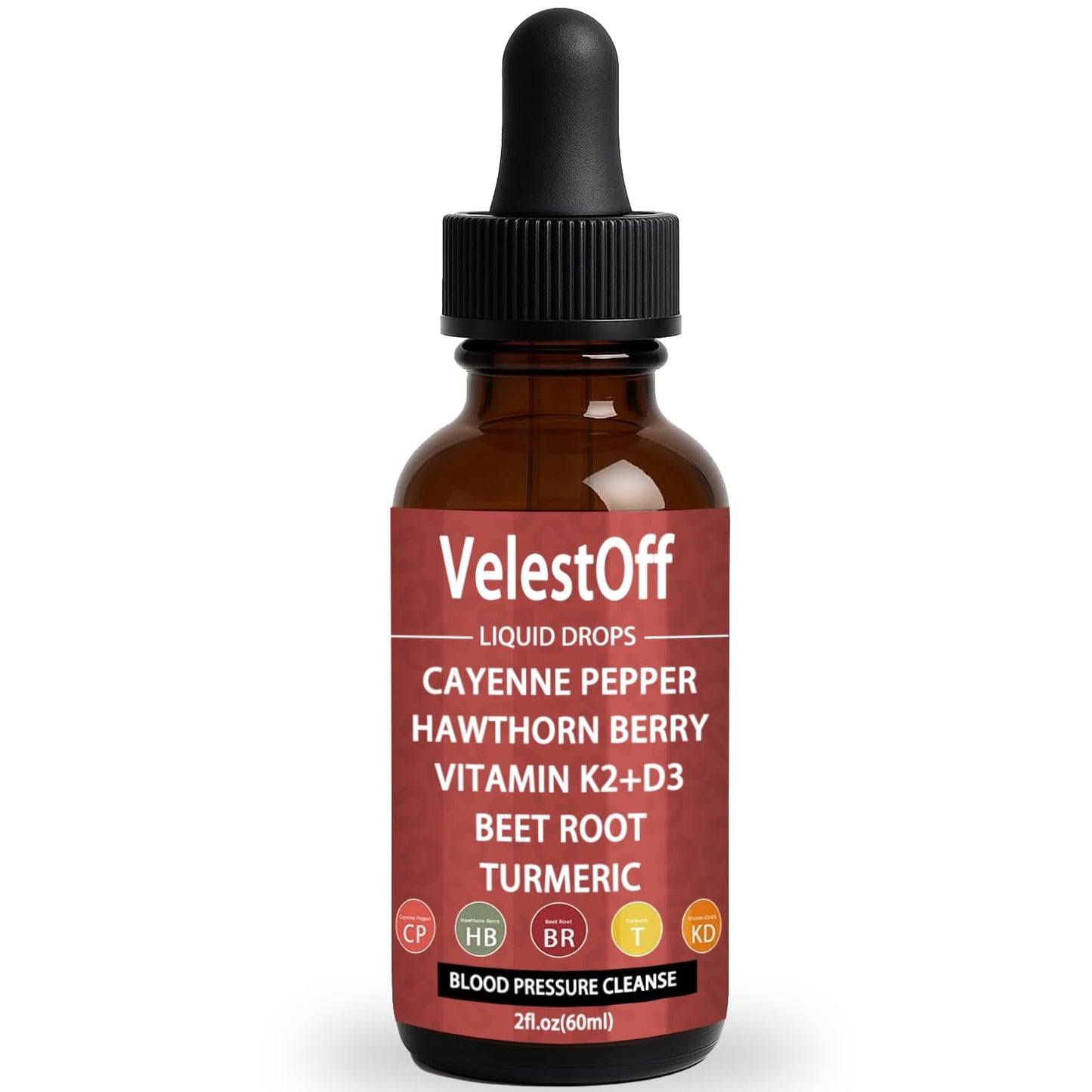 VelestOff liquid drop bottle with a red label on a white background