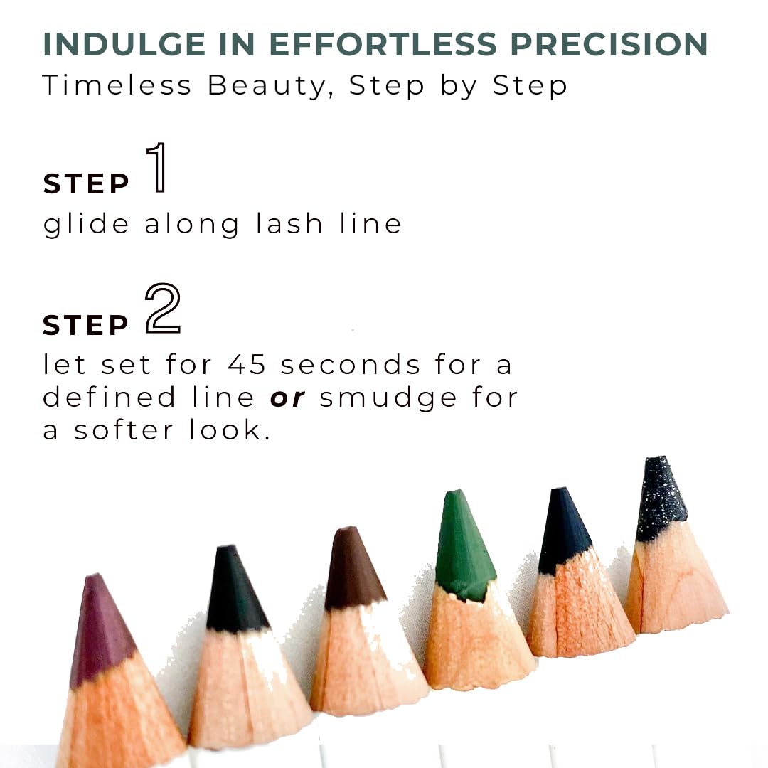 Honeybee Gardens Effortless Eye Liner Pencil, Jet Set Black, Smooth Long-Wearing, Rich Pigment, Vegan & Gluten-Free Honeybee GardensBuy Supplements Australia