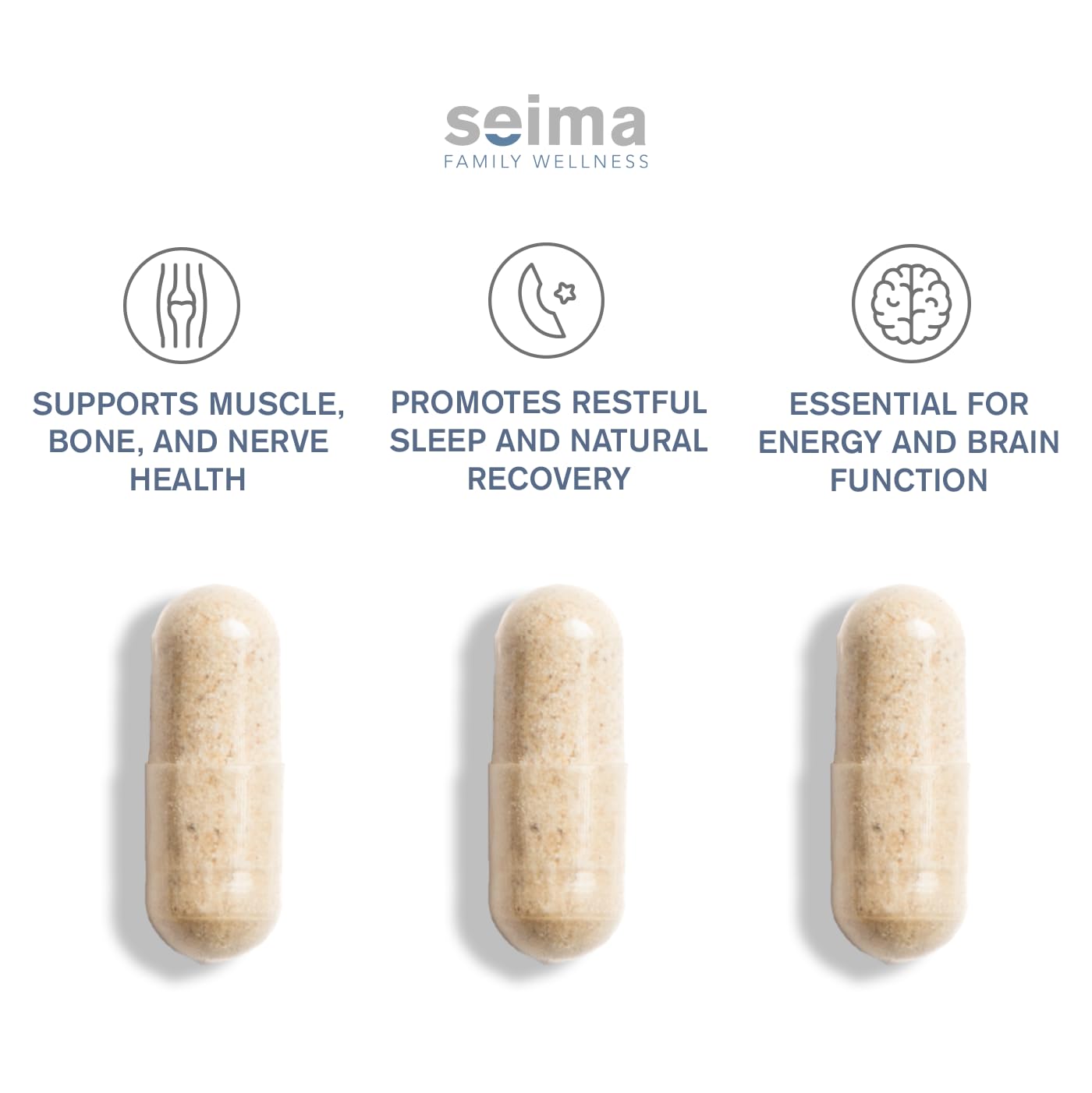 SEIMA - 4-in-1 Magnesium Complex – 1200 mg with Glycinate, Citrate, L-Threonate and Malate – Sleep, Stress Relief, Muscle Recovery, Energy and Well-Being for Women and Men, 90 Capsules Seima buy supplements Au