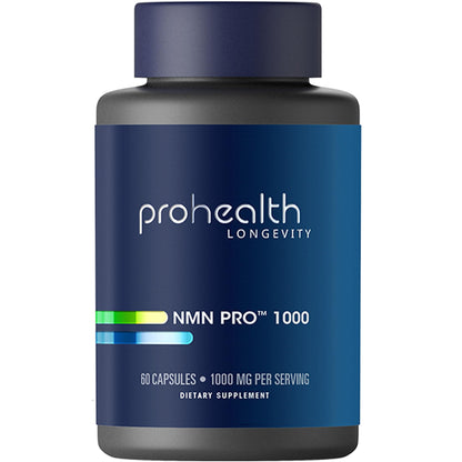 ProHealth NMN Pro 1000 (60 Capsules) Clinically Studied Uthever® NMN. NAD+ Precursor for Cellular Energy, Mitochondrial Support & Healthy Aging.