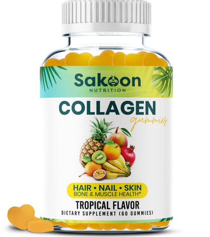 Sakoon nutrition Halal Collagen Gummies for Women and Men - Anti Aging, Hair Growth, Skin Care & Strong Nails Protein Collagen Supplements - Non-GMO, Gluten Free - Made in USA Sakoon nutrition buy supplements Au
