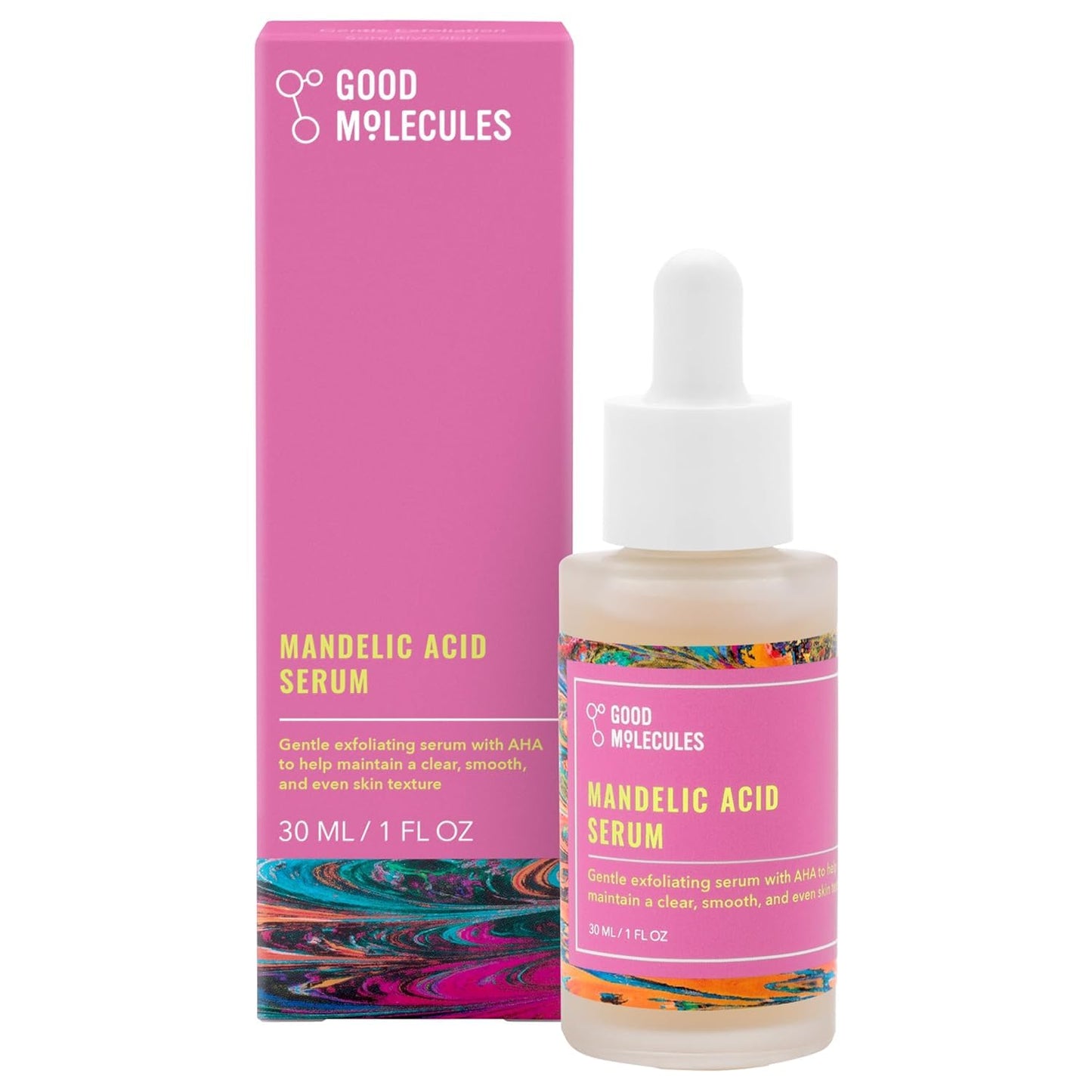Good Molecules Mandelic Acid Serum - Gentle Face Exfoliator Serum with Ultra Hydrating Hyaluronic Acid