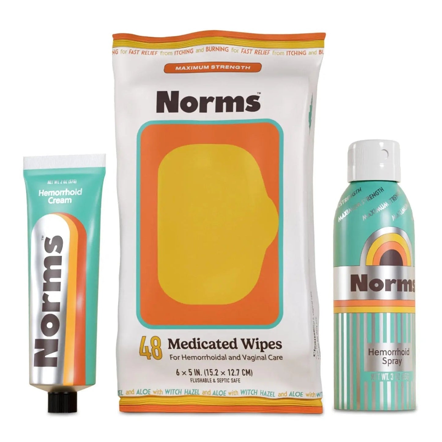 Norms The Full Hemorrhoid Treatment Bundle Medicated Wipes, Touch-Free Spray, and 5% Lidocaine Cream to Relieve Painful Itching, Burning & Swelling – Complete Hemorrhoid Care System NormsBuy Supplements Australia