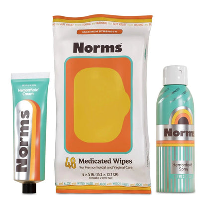 Norms The Full Hemorrhoid Treatment Bundle Medicated Wipes, Touch-Free Spray, and 5% Lidocaine Cream to Relieve Painful Itching, Burning & Swelling – Complete Hemorrhoid Care System NormsBuy Supplements Australia