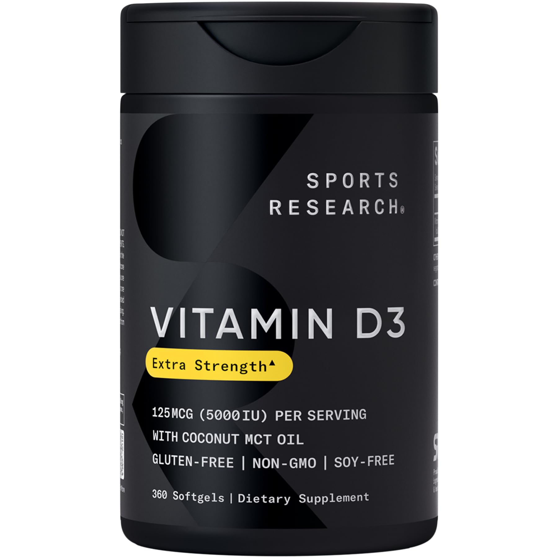 Sports Research Vitamin D3 5000 IU with Coconut MCT Oil - High Potency Vitamin D Supplement for Immune & Bone Support - Non-GMO Verified, Gluten & Soy Free – 125mcg, 360 Liquid Softgels Sports Research buy supplements Au