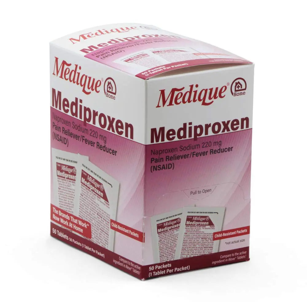 Medique @ Home Mediproxen Compare Active Ingredient to Aleve 50 x 1 (Child Resistant Packaging), White (73750) MediqueBuy Supplements Australia