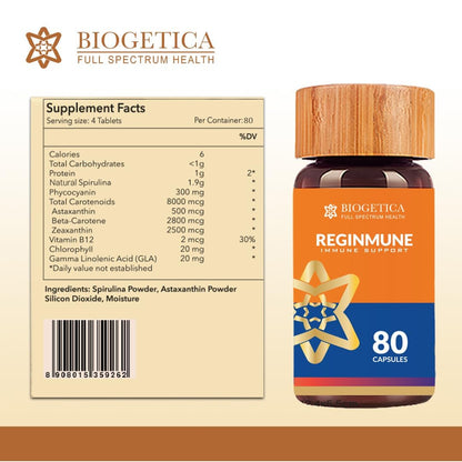 Biogetica Reginmune - Natural Immune Support Care Daily Boost Immune System Booster - 80 Capsules Biogetica buy supplements Au