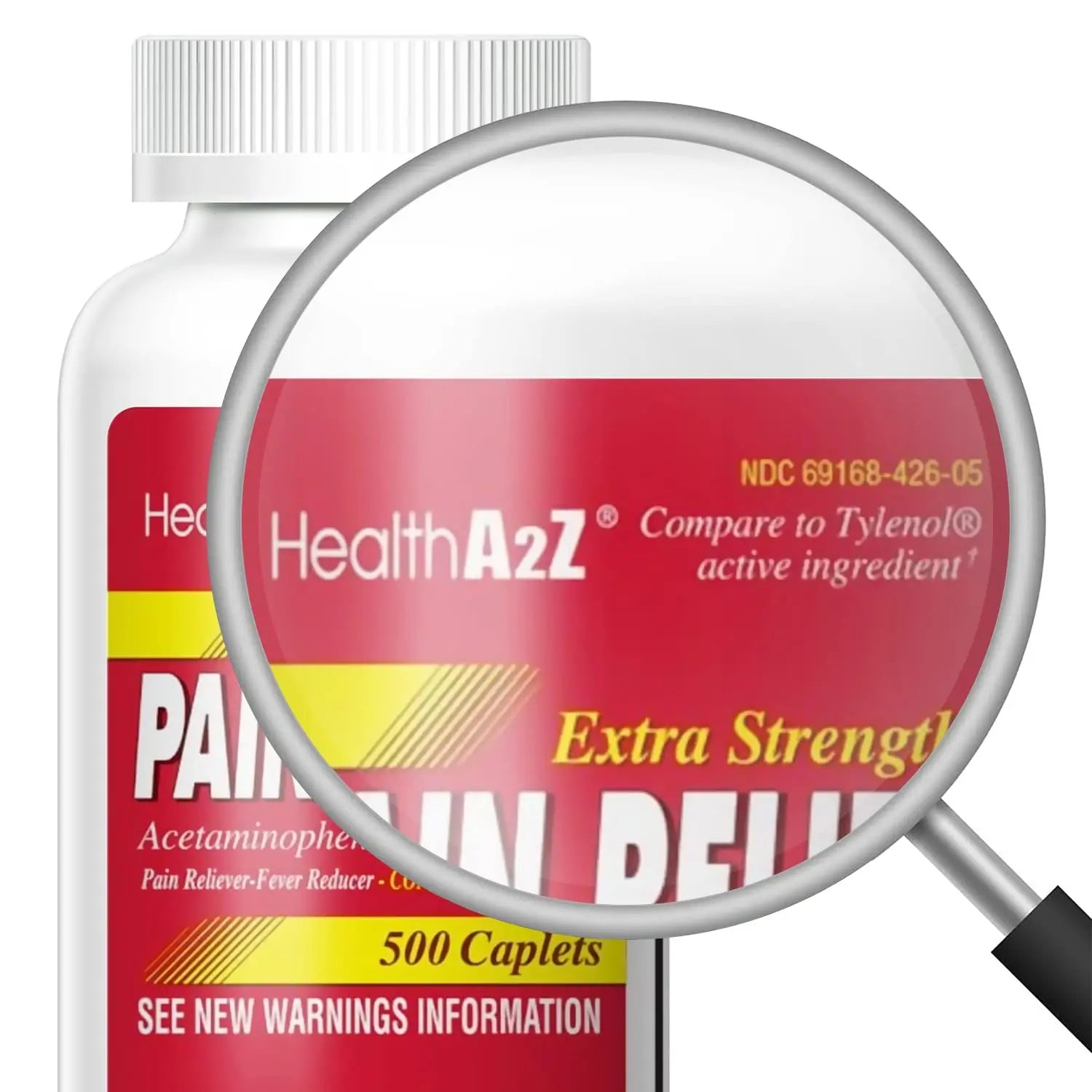 HealthA2Z® Extra Strength Pain Relief | Acetaminophen 500mg | Contains No Aspirin | Fever Reducer | Pain Reliever (500 Count (Pack of 1)) HealthA2ZBuy Supplements Australia