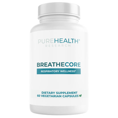 PUREHEALTH RESEARCH BreatheCore - Lung Detox for Smokers - Lung Cleanse & Support Supplement for Women & Men - Ginger Root, Ginkgo Biloba, St Johns Wort, Panax Ginseng & More - 60 Capsules PUREHEALTH RESEARCH buy supplements Au