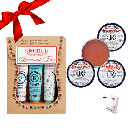 Smith's Rose Lip Balm Bulk- 3x0.5oz Premium All Purpose Lip Gloss Tubes & 3x0.8oz Lip Treatment Salve - Trio Lip Balm Tubes for Plump Lips & Cracked Skin Care - Christmas Gift Set, EBook GenericBuy Supplements Australia