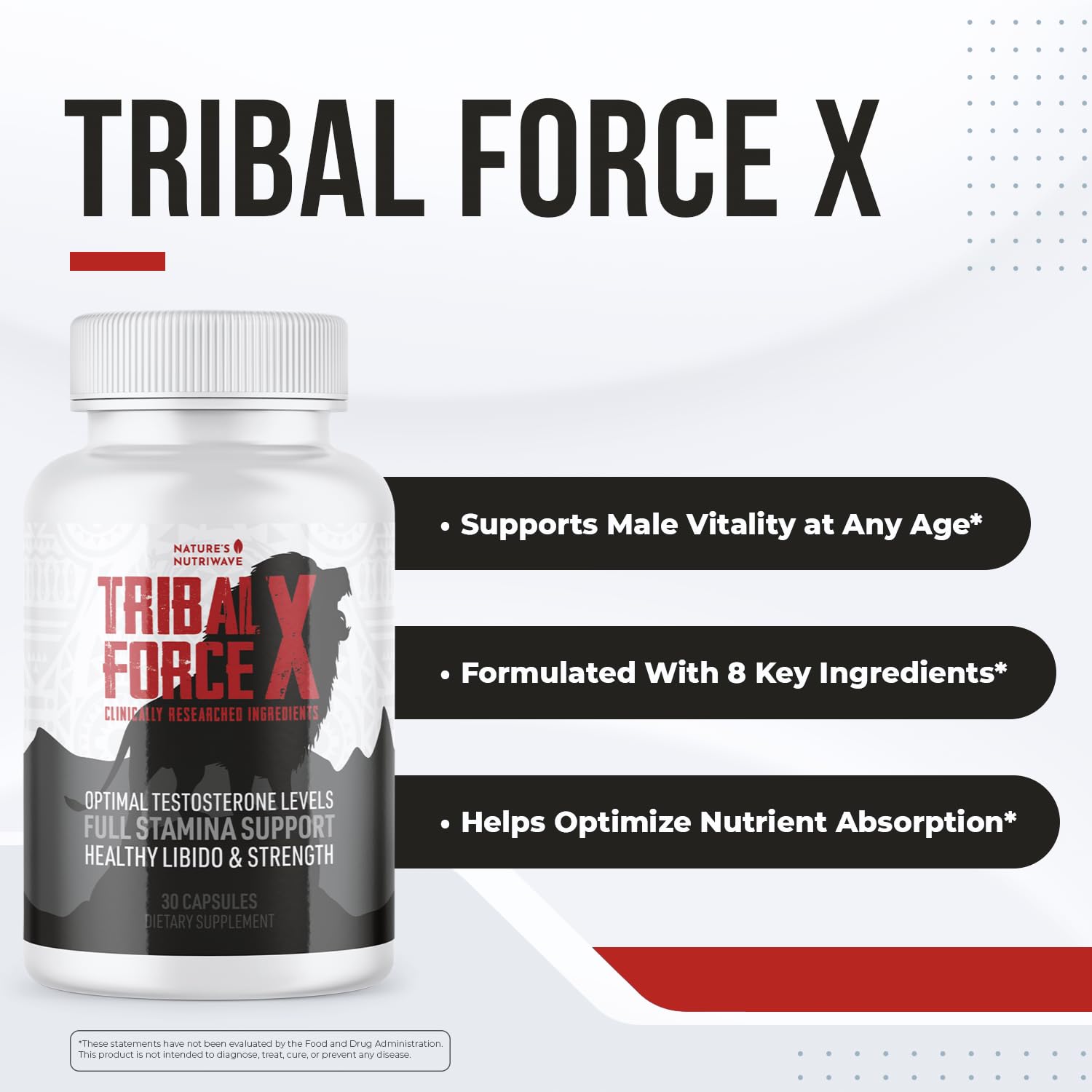 Nature’s NutriWave TribalForce X – Daily Botanical Supplement with Ginkgo Biloba, Bacopa, & Amino Acids – Non-GMO, Natural & Stimulant-Free Formula, Made in USA – 30 Capsules, 1 Month Supply Nature’s NutriWave buy supplements Au