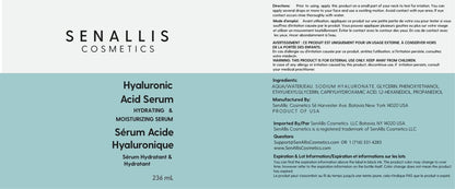 Hyaluronic Acid Serum 8 fl oz And 2 fl oz, Made From Pure Hyaluronic Acid, Anti Aging/Wrinkle, Ultra-Hydrating Moisturizer