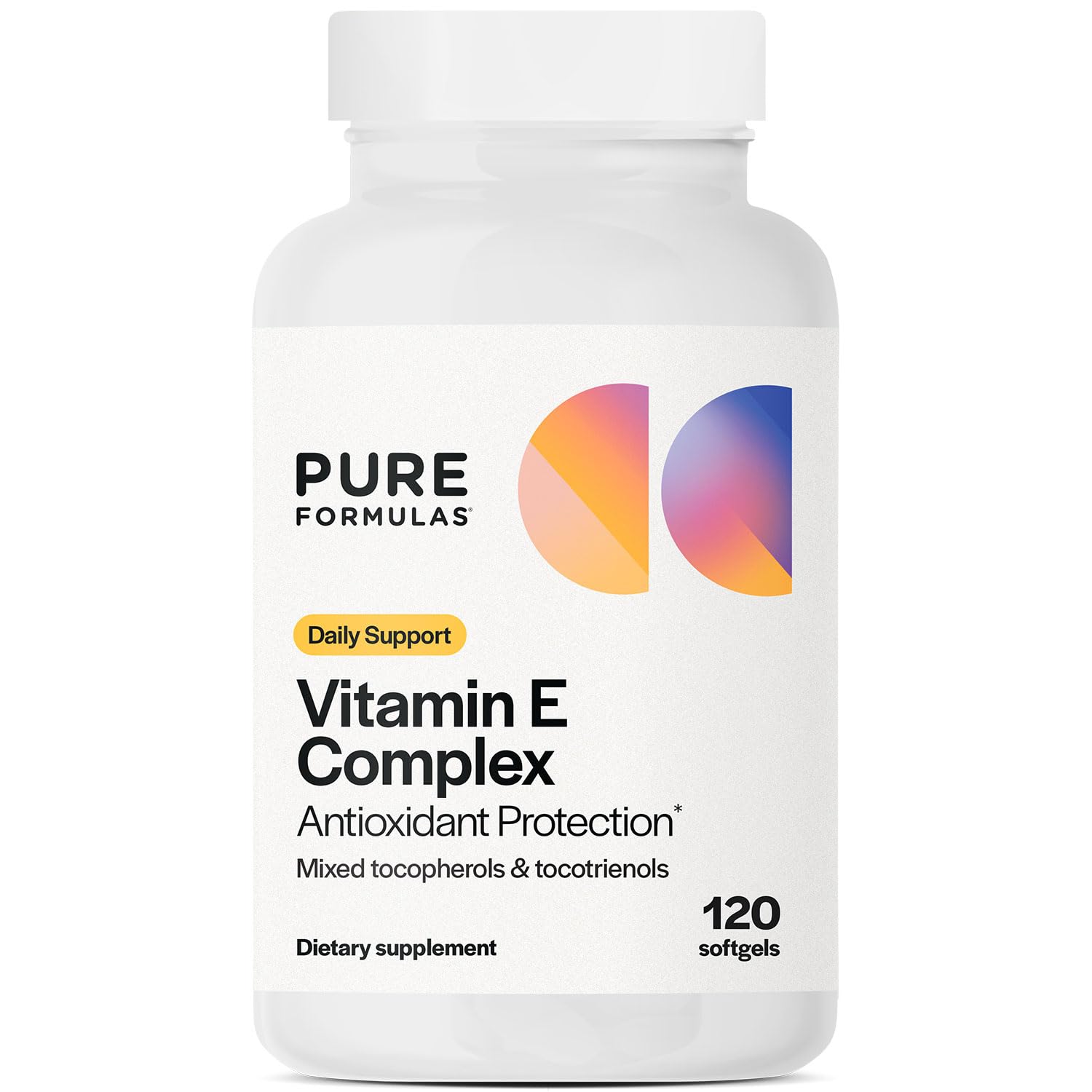 PureFormulas Vitamin E Complex, Full-Spectrum Vitamin E for Cardiovascular and Immune Support, Gamma-tocopherol Rich Antioxidant, Gluten-Free & Kosher, 120 Softgels for Antioxidant Protection PureFormulasBuy Supplements Australia