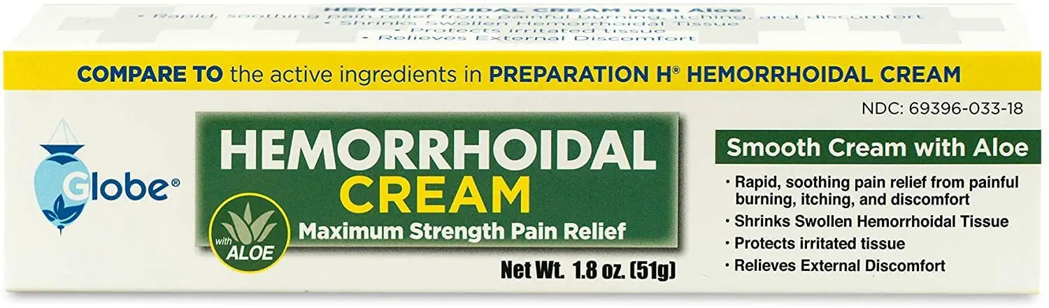 Globe Hemorrhoidal Cream, Phenylephrine HCl, Pramoxine with Aloe, Relief from Burning, Itching and Discomfort of Hemorrhoids, 1.8 Ounces GlobeBuy Supplements Australia