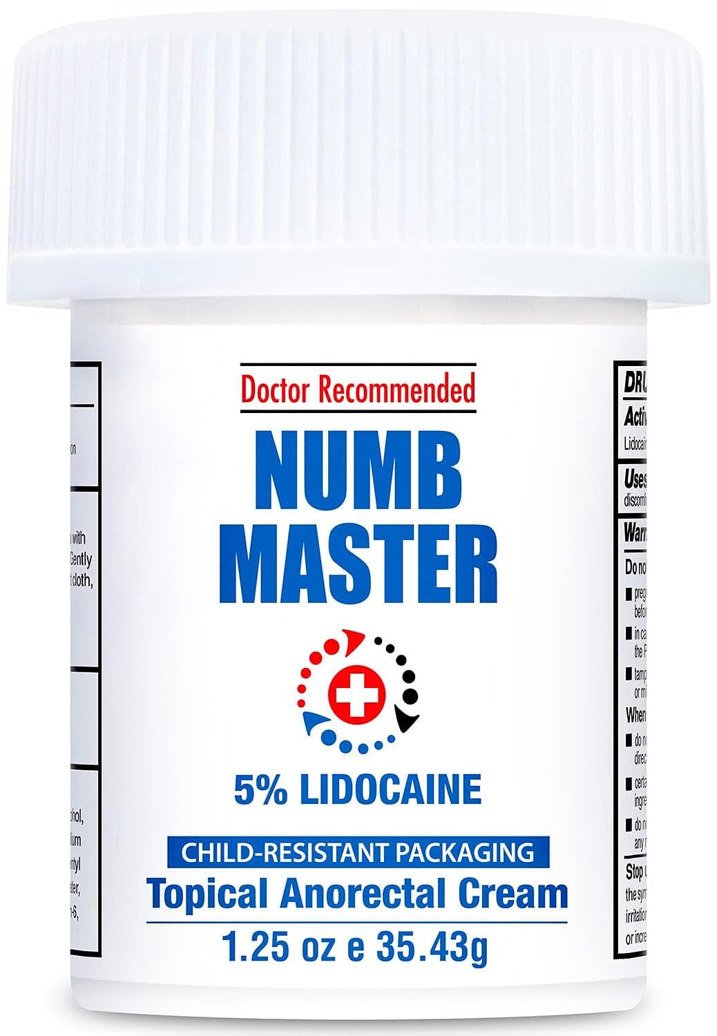 Clinical Resolution Numb Master 5% Lidocaine Numbing Cream for Pain Relief, Topical Anesthetic Burn Itch Cream Maximum Strength, Fast Acting Hemorrhoid Treatment with Vitamin E and Aloe, 1.25 Oz