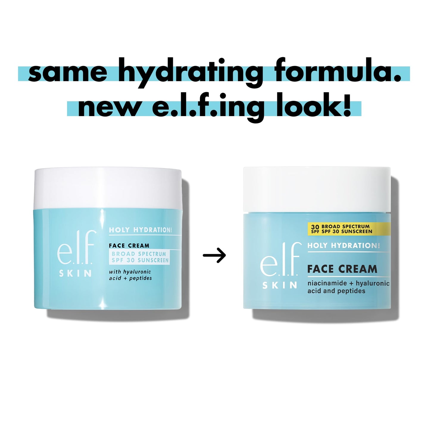 e.l.f. SKIN Holy Hydration! Face Cream - Broad Spectrum SPF 30 Sunscreen, Moisturizes & Softens Skin